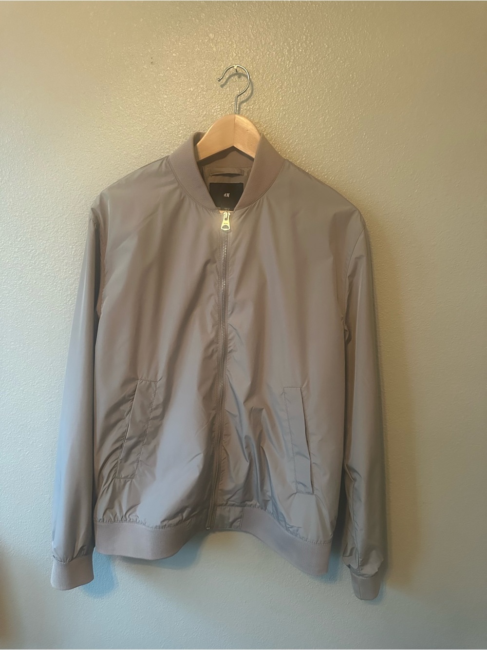 H&M Men's Taupe Bomber Jacket - Neutral Taupe